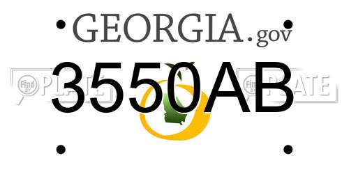 3550AB Georgia License Plate