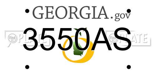 3550AS Georgia License Plate