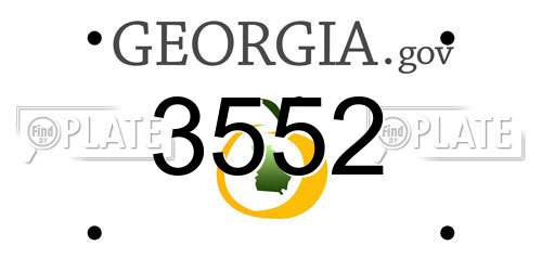3552 Georgia License Plate