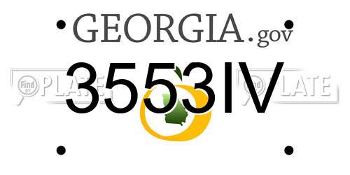 3553IV Georgia License Plate