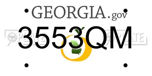 3553QM Georgia License Plate