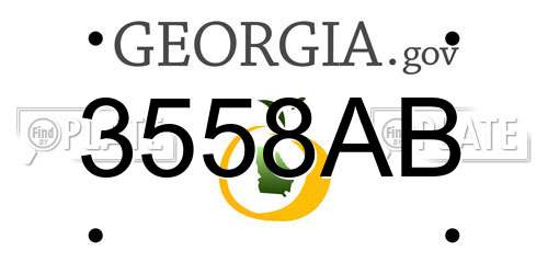 3558AB Georgia License Plate