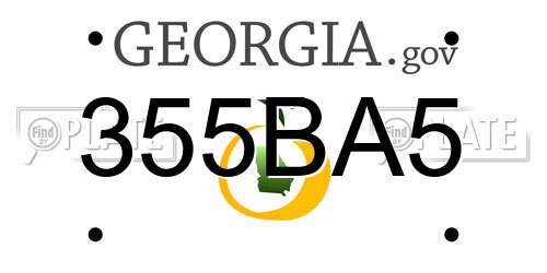 355BA5 Georgia License Plate