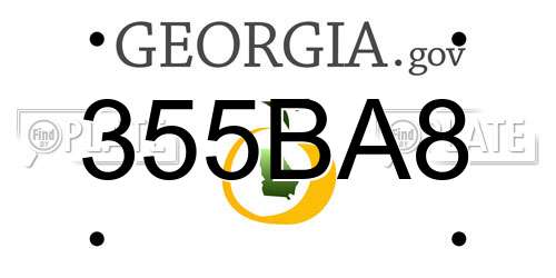355BA8 Georgia License Plate