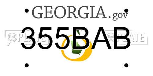 355BAB Georgia License Plate