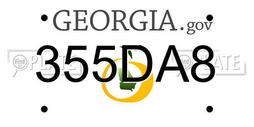 355DA8 Georgia License Plate