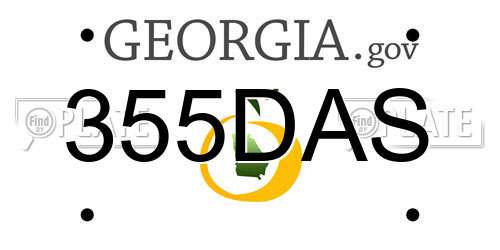 355DAS Georgia License Plate