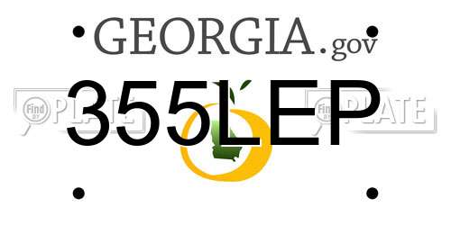355LEP Georgia License Plate
