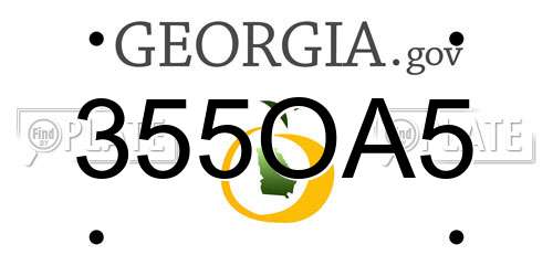 355OA5 Georgia License Plate