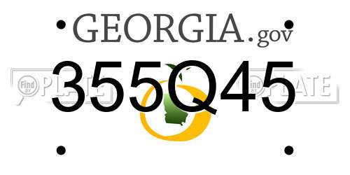 355Q45 Georgia License Plate