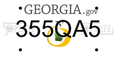 355QA5 Georgia License Plate