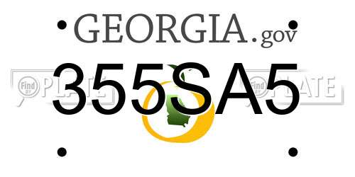 355SA5 Georgia License Plate