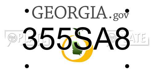 355SA8 Georgia License Plate