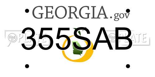 355SAB Georgia License Plate