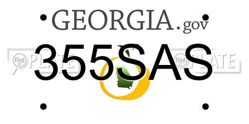 355SAS Georgia License Plate