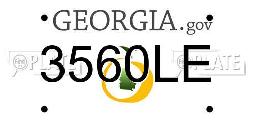 3560LE Georgia License Plate