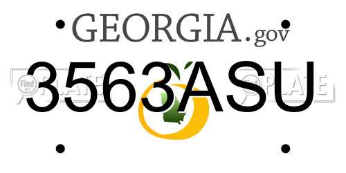 3563ASU Georgia License Plate