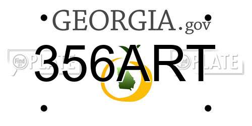 356ART Georgia License Plate