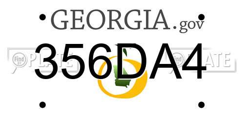 356DA4 Georgia License Plate