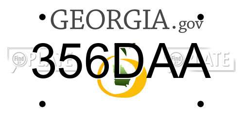 356DAA Georgia License Plate