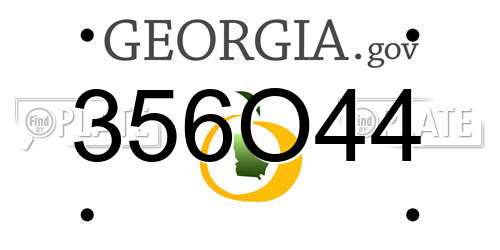 356O44 Georgia License Plate