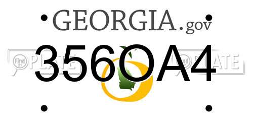 356OA4 Georgia License Plate