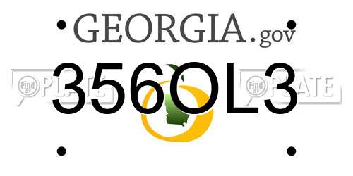 356OL3 Georgia License Plate
