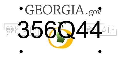 356Q44 Georgia License Plate