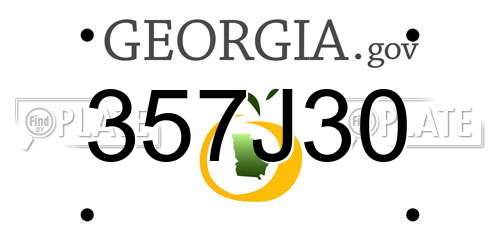 357J30 Georgia License Plate