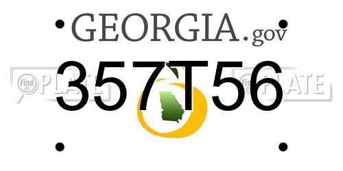357T56 Georgia License Plate