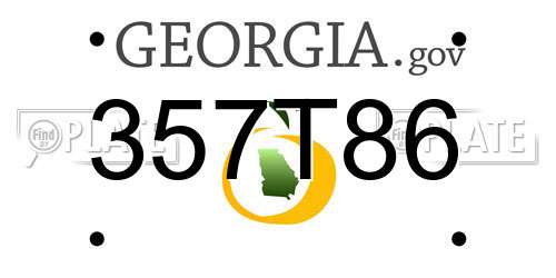 357T86 Georgia License Plate