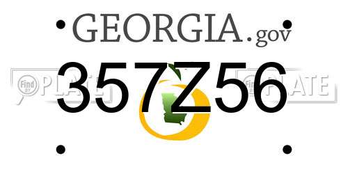 357Z56 Georgia License Plate