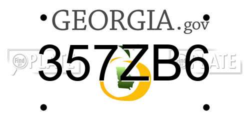 357ZB6 Georgia License Plate