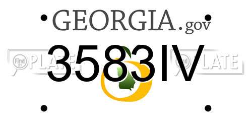 3583IV Georgia License Plate