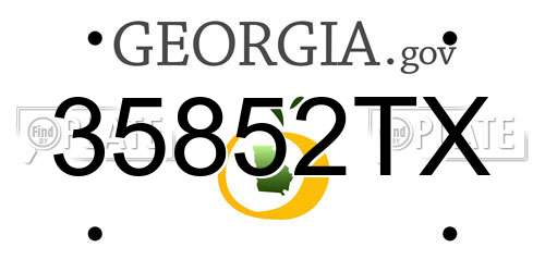 35852TX Georgia License Plate