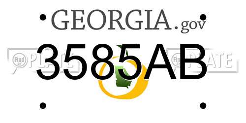 3585AB Georgia License Plate