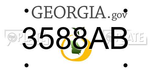 3588AB Georgia License Plate