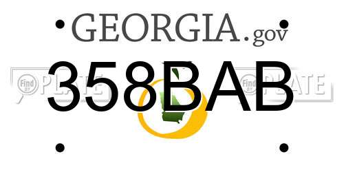 358BAB Georgia License Plate