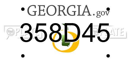 358D45 Georgia License Plate