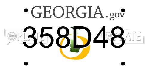 358D48 Georgia License Plate
