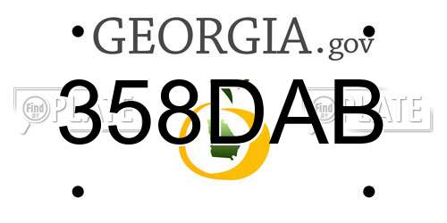 358DAB Georgia License Plate