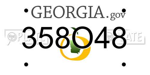 358O48 Georgia License Plate