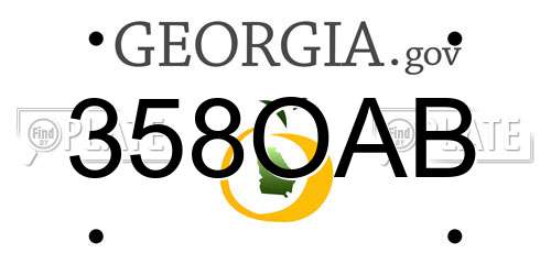 358OAB Georgia License Plate