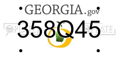 358Q45 Georgia License Plate