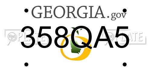 358QA5 Georgia License Plate
