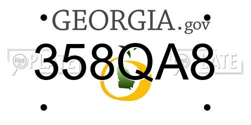 358QA8 Georgia License Plate