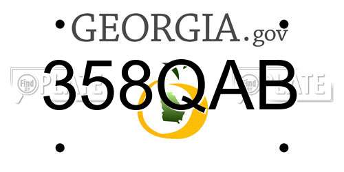 358QAB Georgia License Plate