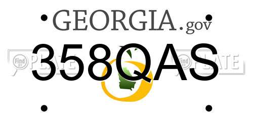 358QAS Georgia License Plate
