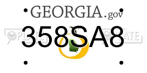 358SA8 Georgia License Plate