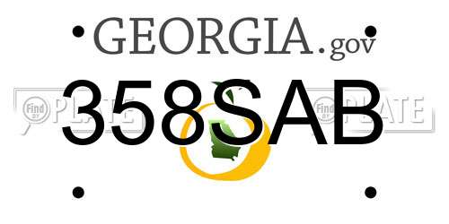 358SAB Georgia License Plate